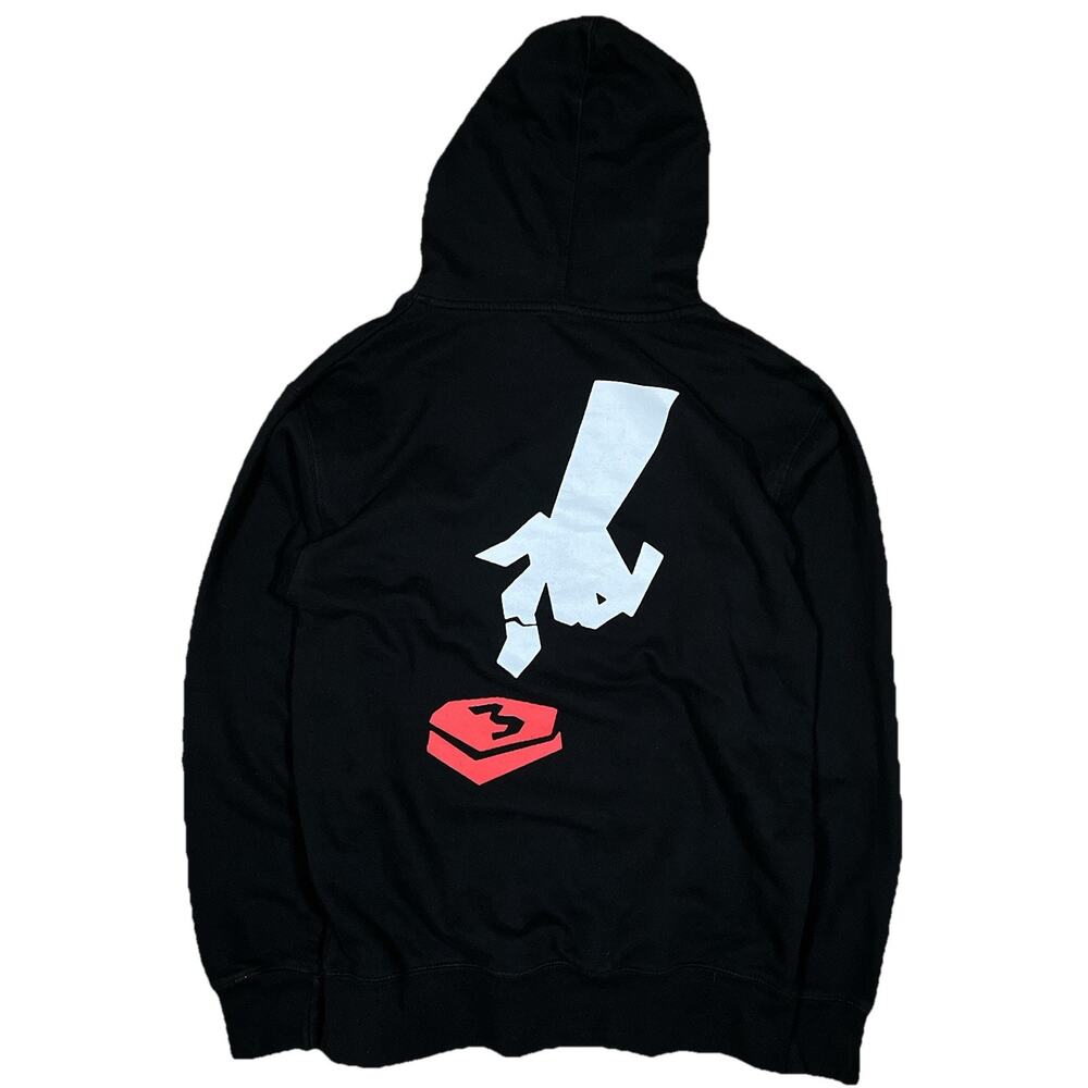 The White Stripes Hardest Button to Button Black Hoodie Sweater Medium Elephant
